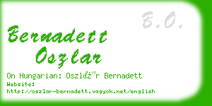 bernadett oszlar business card